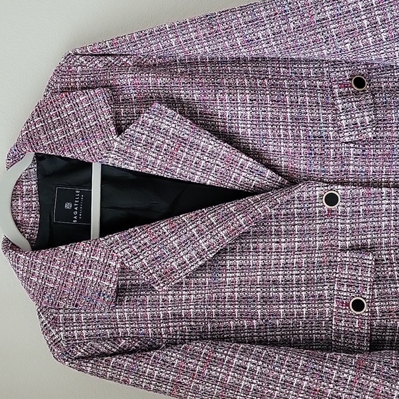 BAGATELLE COLLECTION Plus Boxy Fit Boucle Blazer, 1X, Pink multi, NWT - Picture 5 of 14